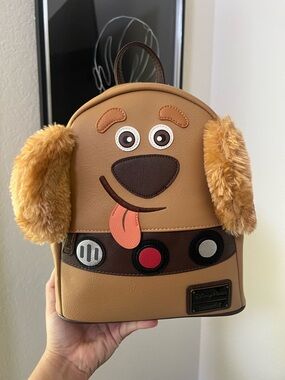 Loungefly Dug Dog Plush-Ear Mini Backpack in Brown and Tan